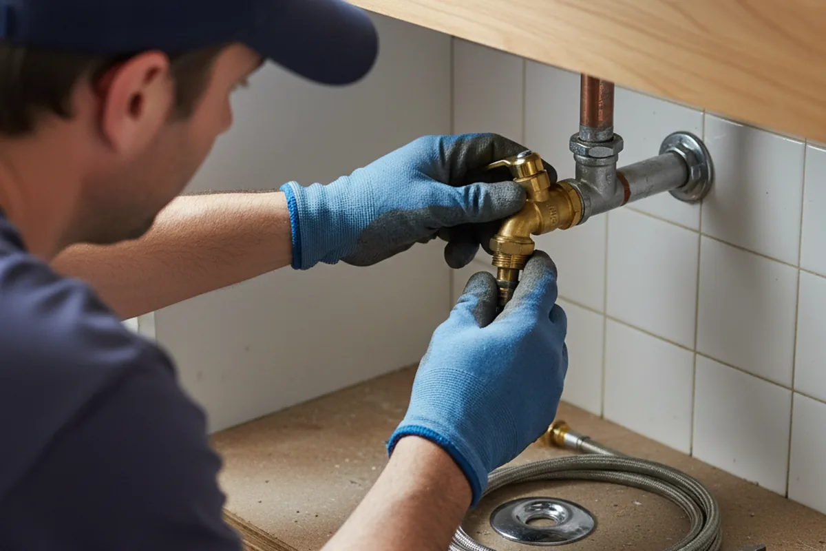 Shutoff valve and fitting work during Faucet and Fixture Repair in Norman